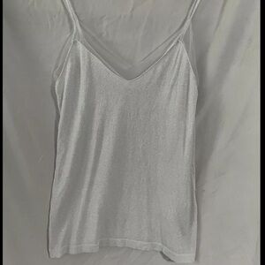 NWOT Molly Bracken Boutique Silver Spaghetti Strap Cami Sz S/M
